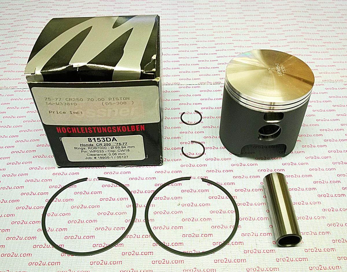 PISTON KIT 75-77 CR250 71.50, WOSSNER FORGED 8153D150