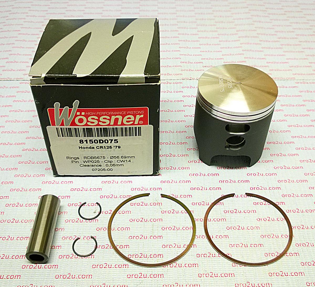 PISTON KIT 1979 CR125 56.50, FORGED WOSSNER 8150D050