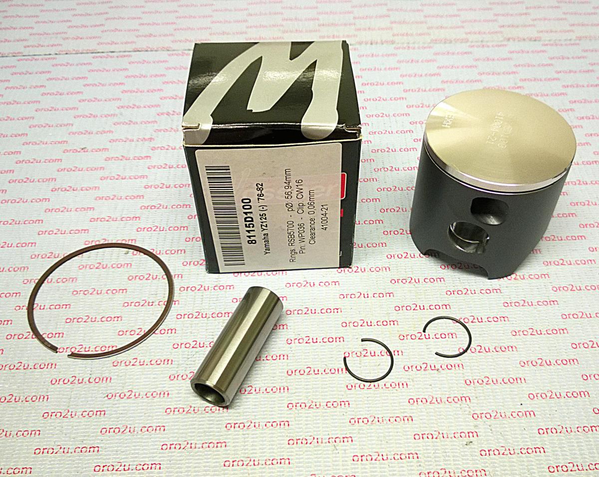 PISTON KIT 76-82 YZ125 56.00, FORGED WOSSNER 8115DA, 1G8-11630-00-00