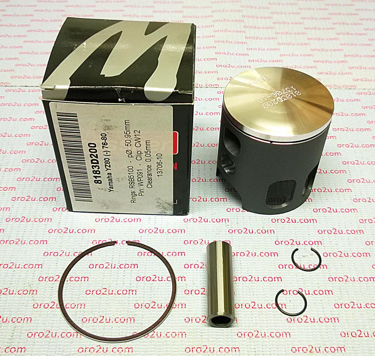PISTON KIT 76-80 YZ80 49.50, FORGED WOSSNER 8183D050