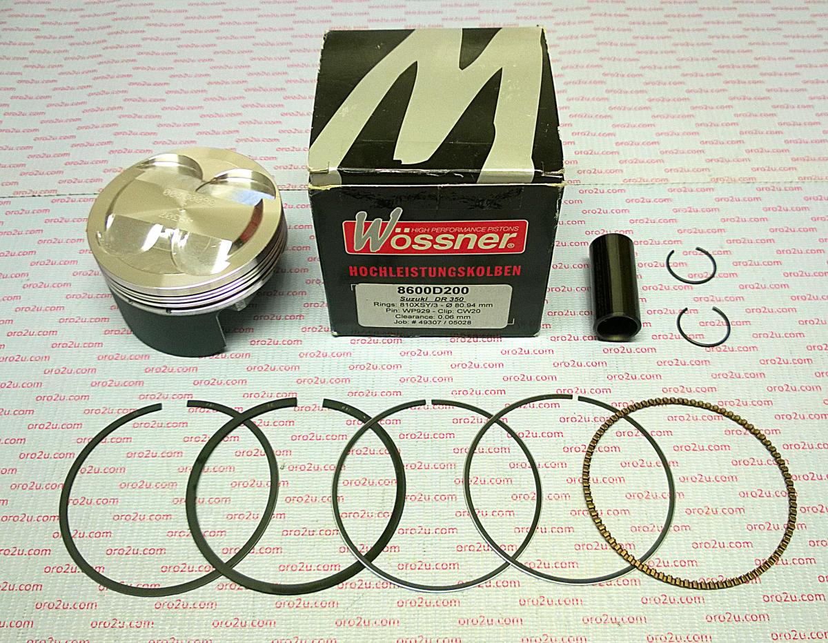 PISTON KIT 90-99 DR350 80.00, FORGED WOSSNER 8600D100