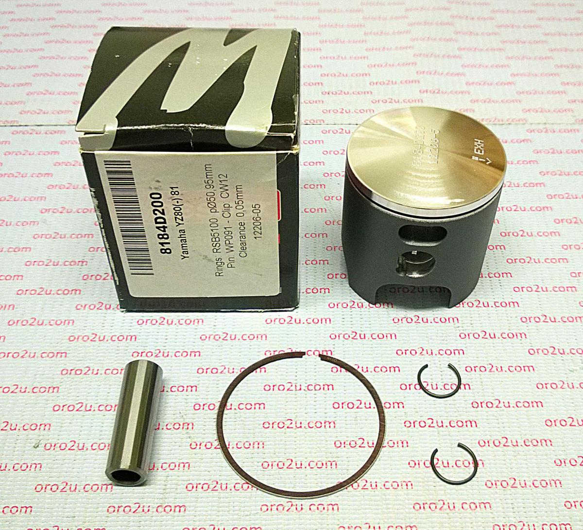PISTON KIT 1981 YZ80 49.00mm, FORGED WOSSNER 8184DA 527-11633-00-00