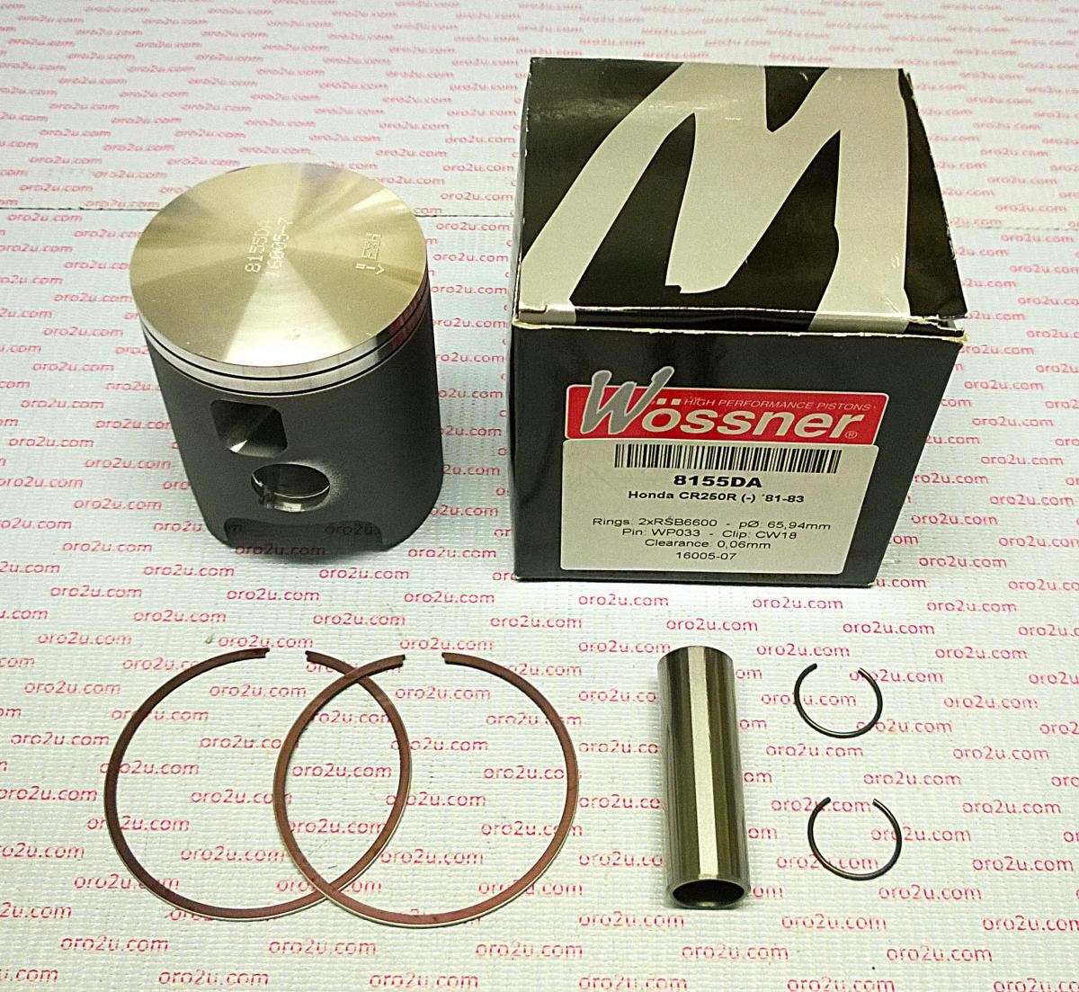 PISTON KIT 81-83 CR250 66.00, FORGED WOSSNER 8155DA