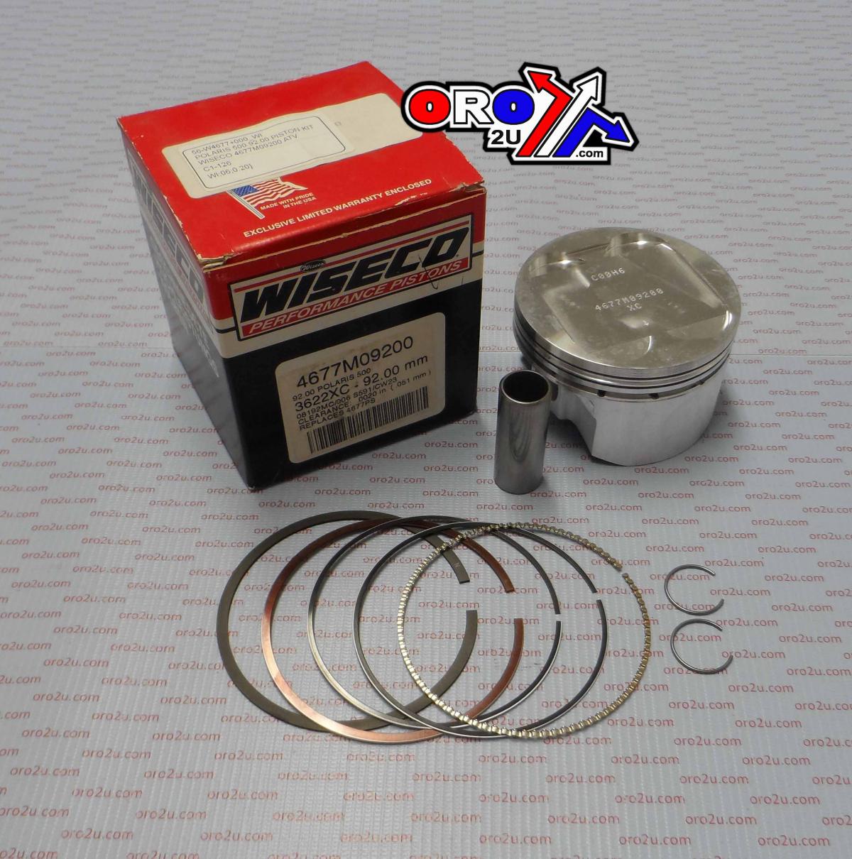 PISTON KIT POLARIS 500 92.00, WISECO 4677M09200 ATV