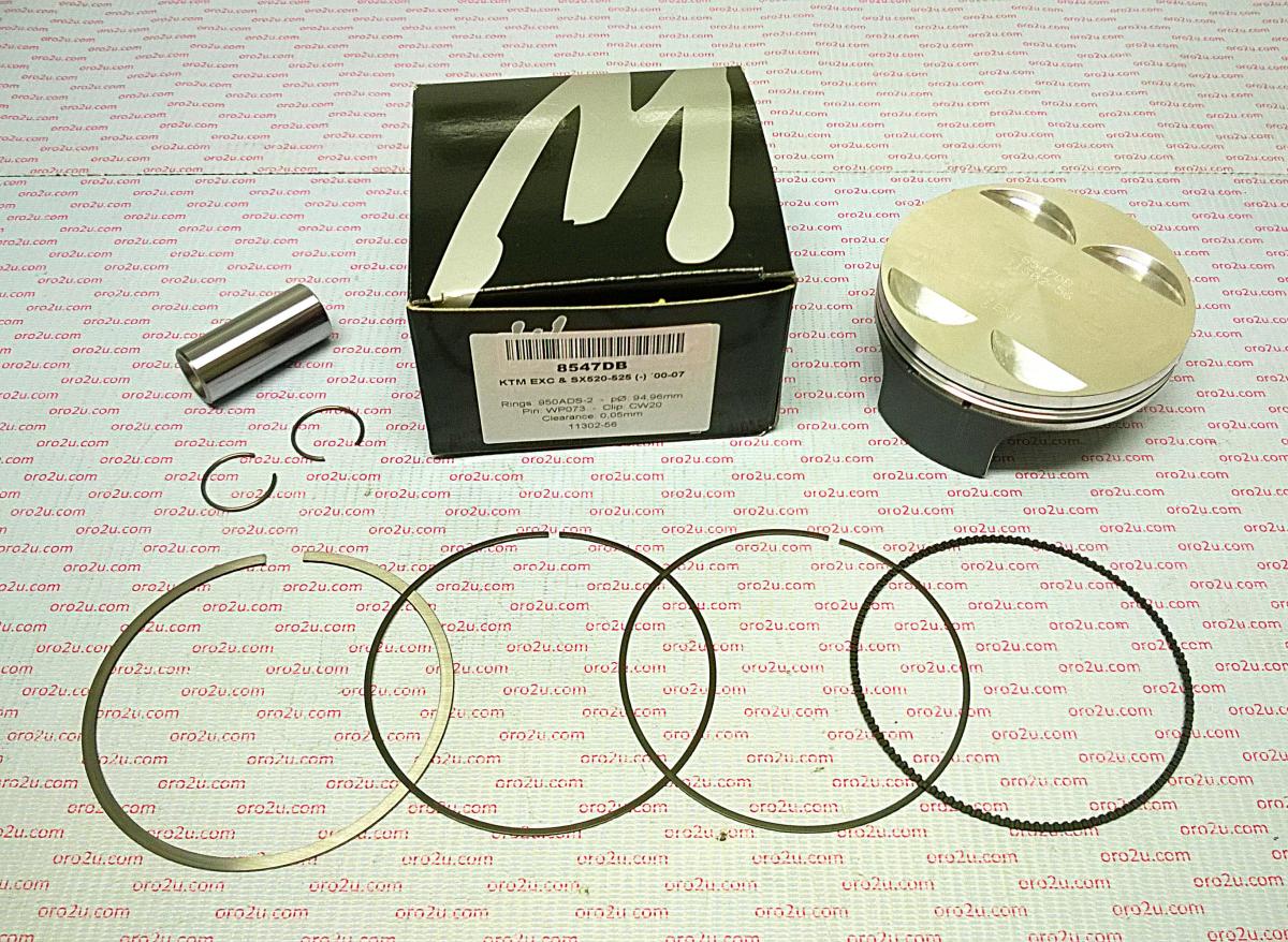 PISTON KIT 00-07 KTM520 525 95, WOSSNER 8547DB BETA RR525