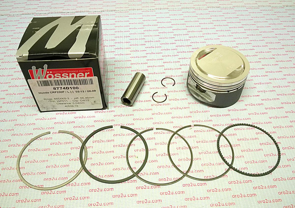 PISTON KIT 03-09 CRF230F 66.50, FORGED WOSSNER 8774D100