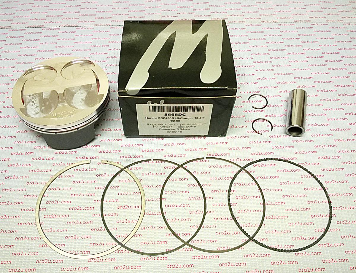 PISTON KIT 02-08 CRF450R HC 96, FORGED WOSSNER 8668DA