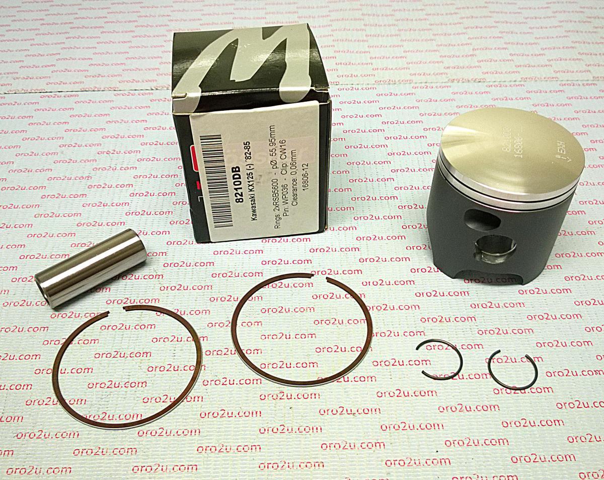 PISTON KIT 82-85 KX125 56.00, WOSSNER 8210DB FORGED KIT