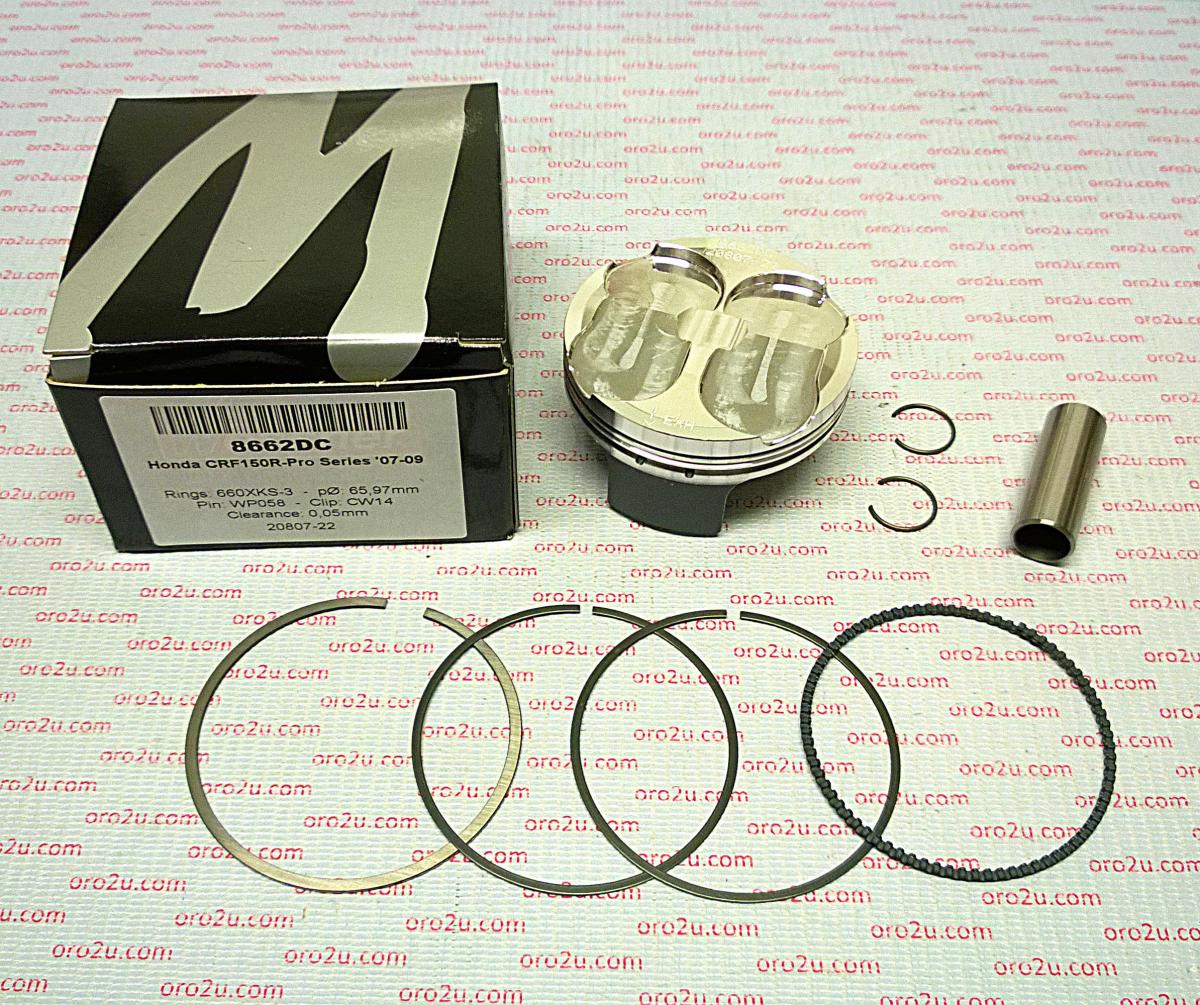 PISTON KIT 07-09 CRF150R 68 HC, WOSSNER 8662D200 HONDA MX