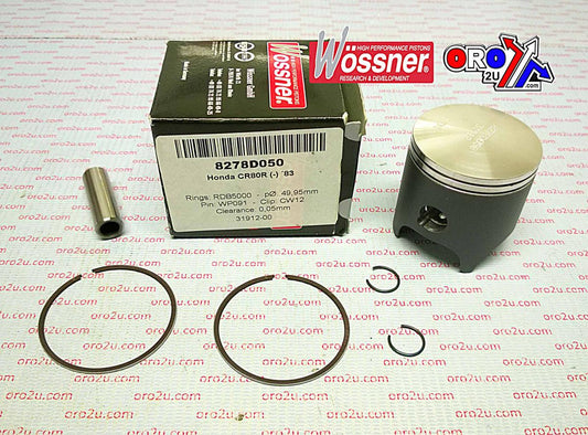 PISTON KIT 1983 CR80 51.00, FORGED WOSSNER 8278D150