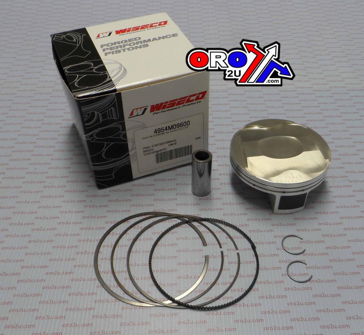 PISTON KIT 08-12 RMZ450 13.2, WISECO 4954M09600 96.00mm