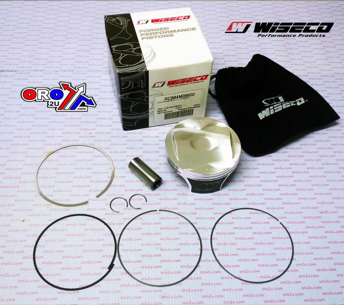 PISTON KIT 08-12 RMZ450 13.7, WISECO RC884M09600 96.00mm, RACERS CHOICE ArmorGlide