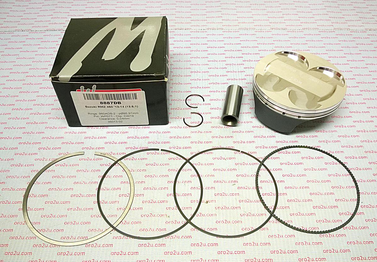PISTON KIT 13-17 RMZ450 96 HC, WOSSNER 8887DC SUZUKI