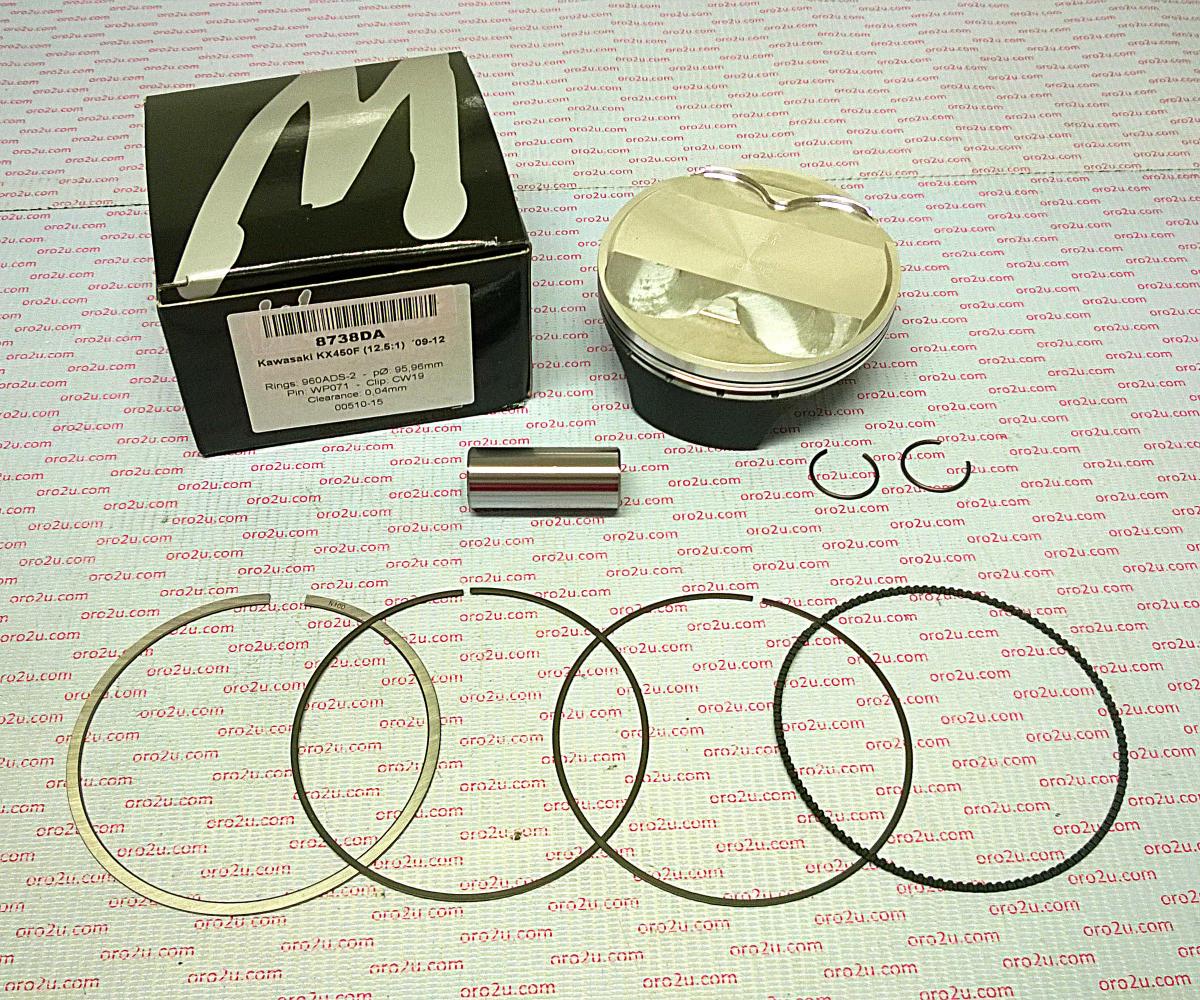 PISTON KIT 09-12 KX450F 96mm, WOSSNER 8738DA KAWASAKI 13001-0110