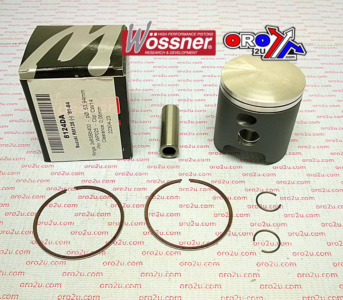 PISTON KIT 81-84 RM125 54.75, WOSSNER 8124D075 SUZUKI