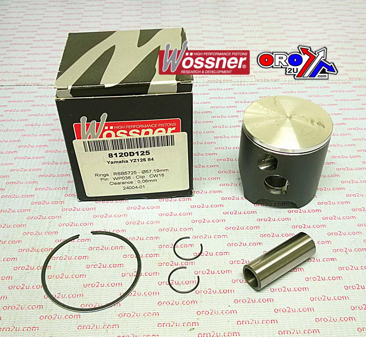 PISTON KIT 1984 YZ125 57.00, WOSSNER 8120D100 YAMAHA MX