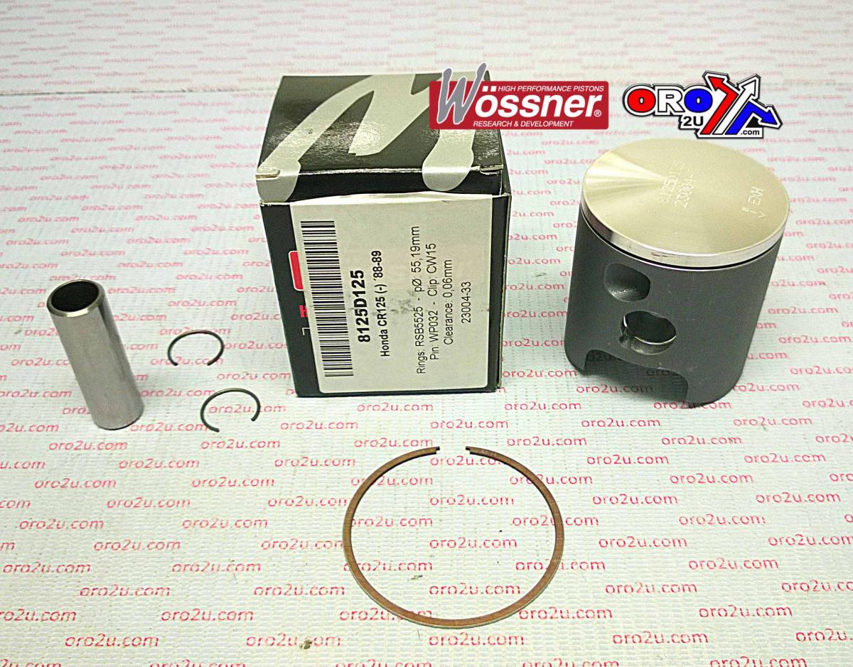 PISTON KIT 88-89 CR125 54.00, WOSSNER 8125DA HONDA MX