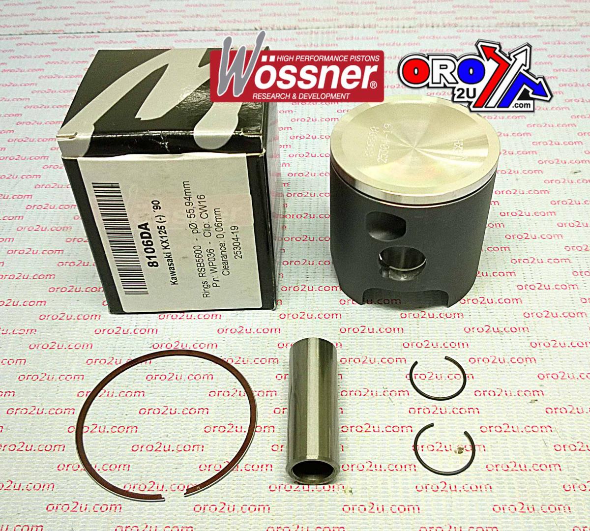 PISTON KIT 1990 KX125 56.50, WOSSNER 8106D050 KAWASAKI MX