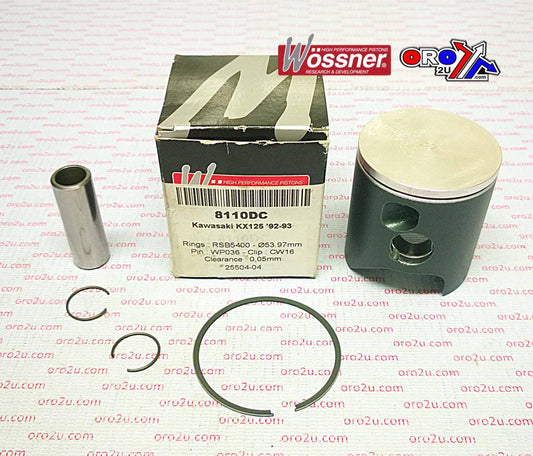 PISTON KIT 92-93 KX125 54.00, WOSSNER 8110DA KAWASAKI MX 13001-1377