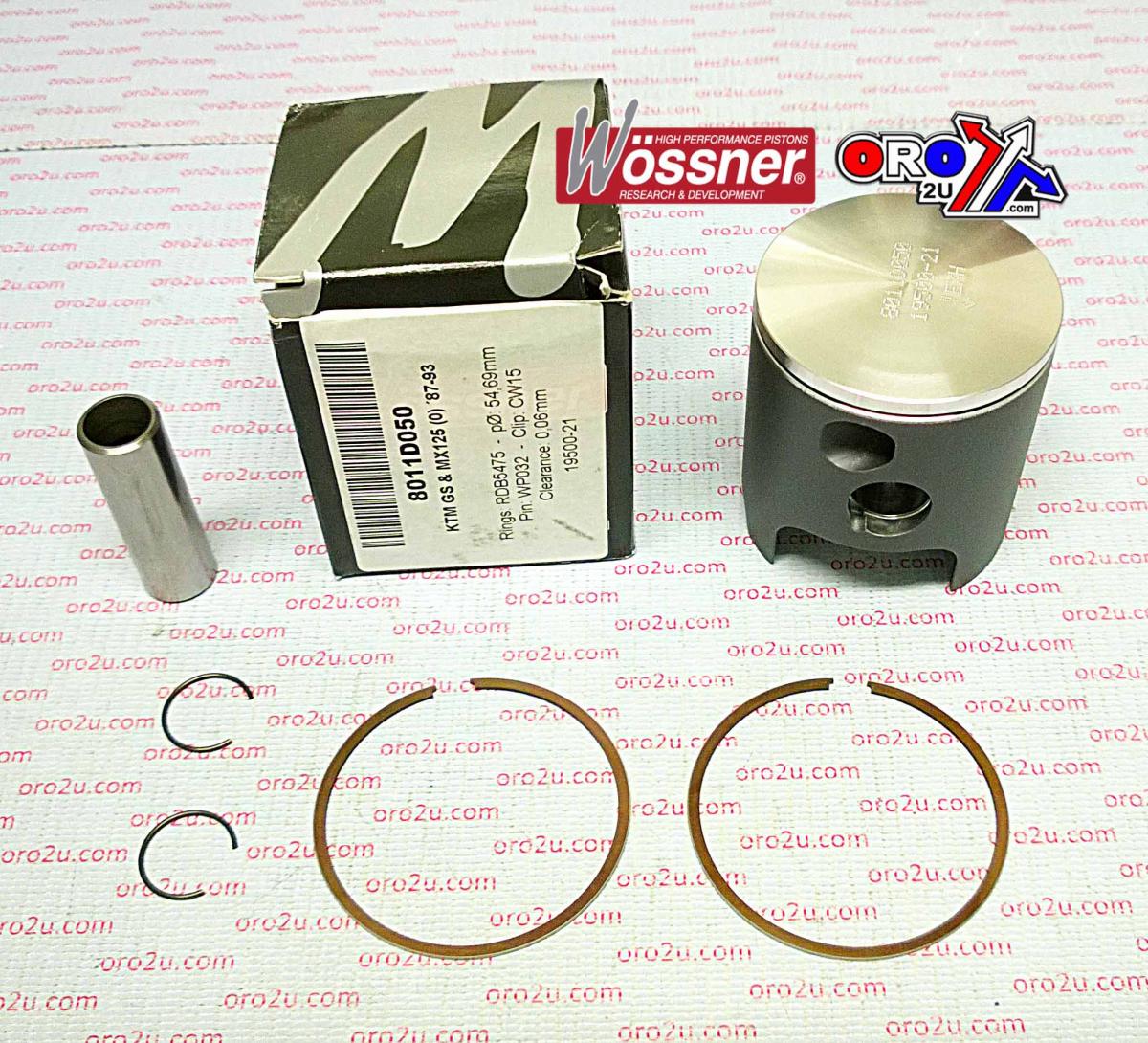 PISTON KIT 87-93 KTM125, WOSSNER 8011DB FORGED MX