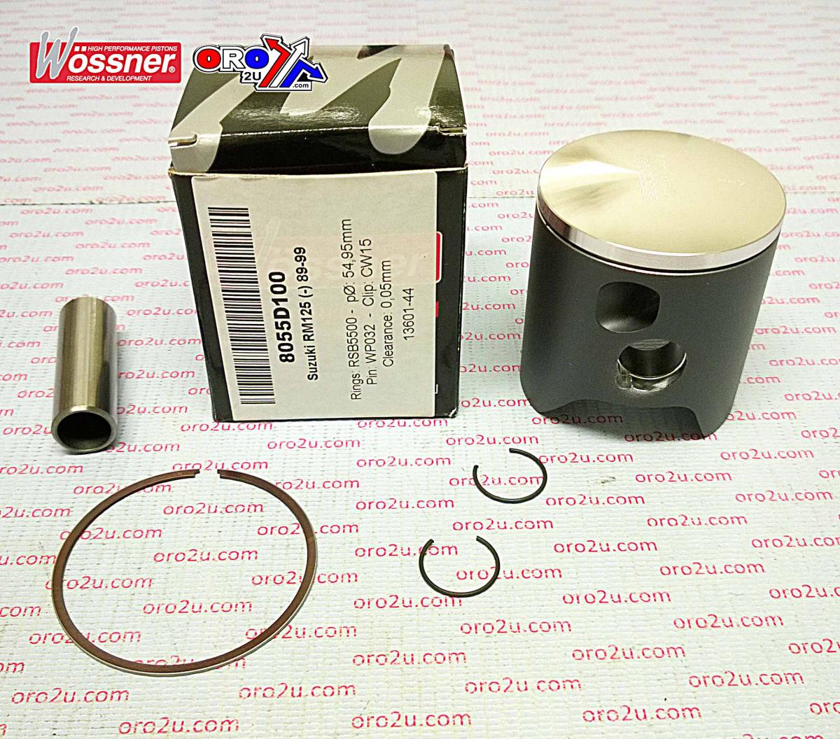 PISTON KIT 89-99 RM125 54.00 A, WOSSNER 8055DA SUZUKI MX 12110-27C06-0F0