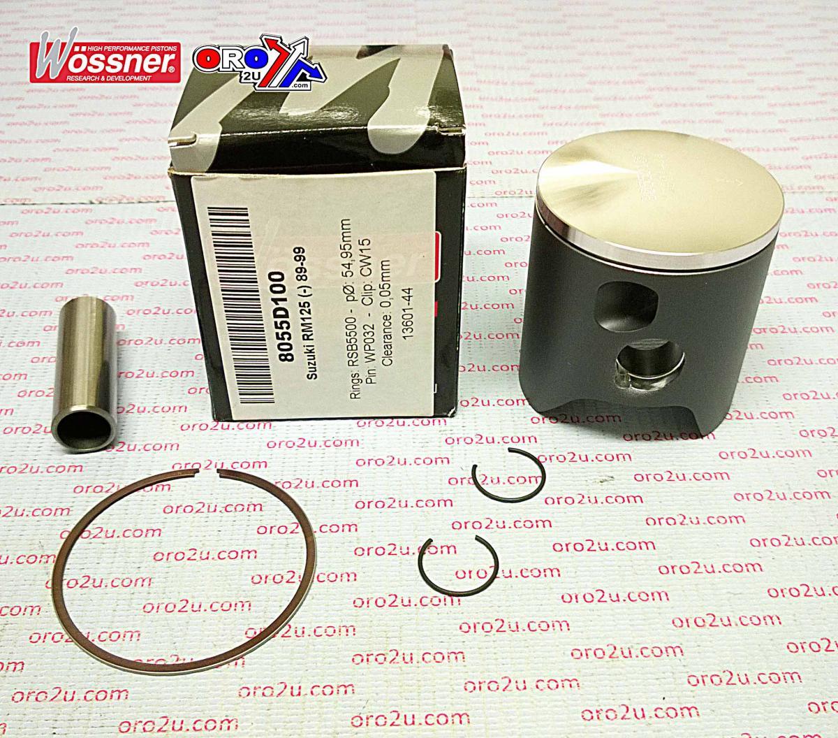 PISTON KIT 89-99 RM125 54.50, WOSSNER 8055D050 SUZUKI MX