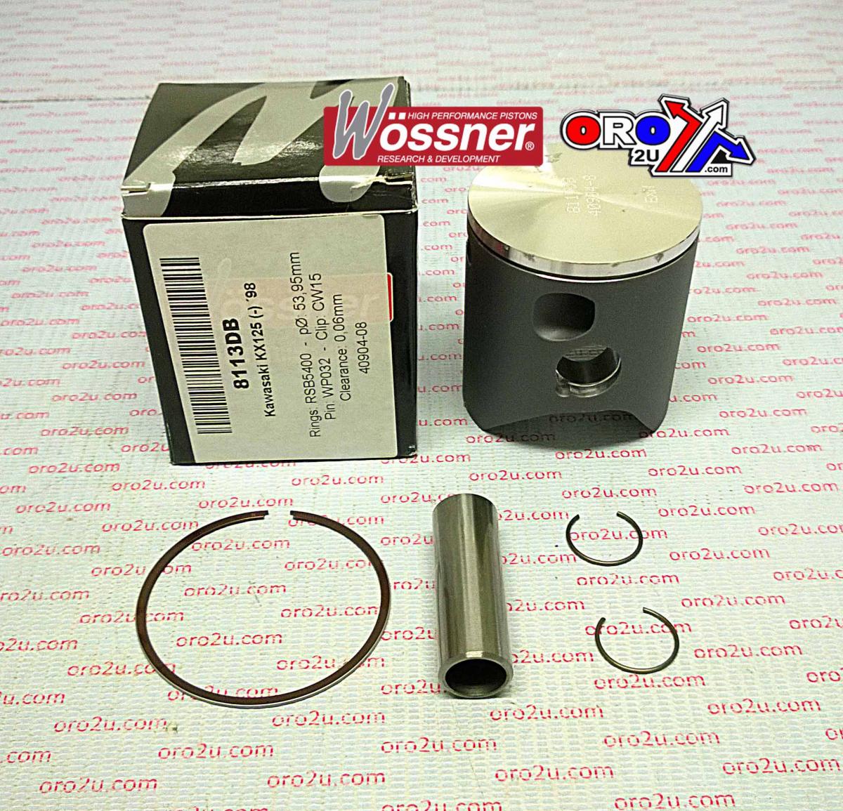 PISTON KIT 1998 KX125 54.00 B, WOSSNER 8113DB KAWASAKI MX