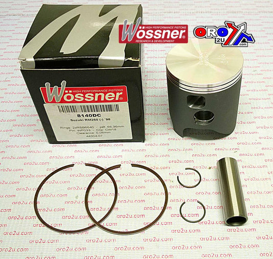 PISTON KIT 1998 RM250 66.40 A, WOSSNER 8140DA SUZUKI MX 12110-37E30-0F0