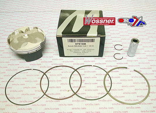 PISTON KIT 10-22 RMZ250 77mm A, 8781DA WOSSNER SUZUKI 12111-49H00-0F0