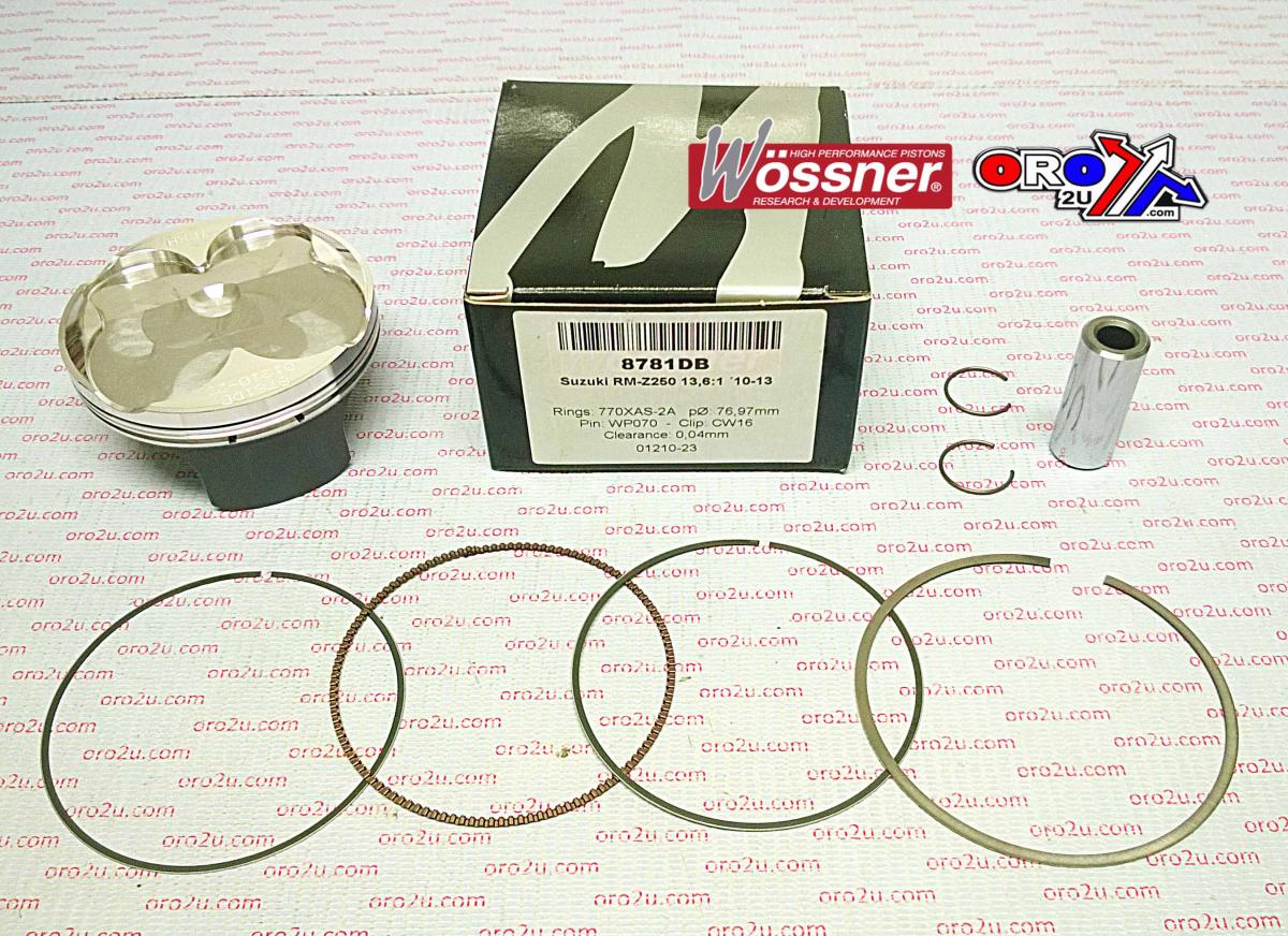 PISTON KIT 10-22 RMZ250 77mm B, WOSSNER SUZUKI 8781DB