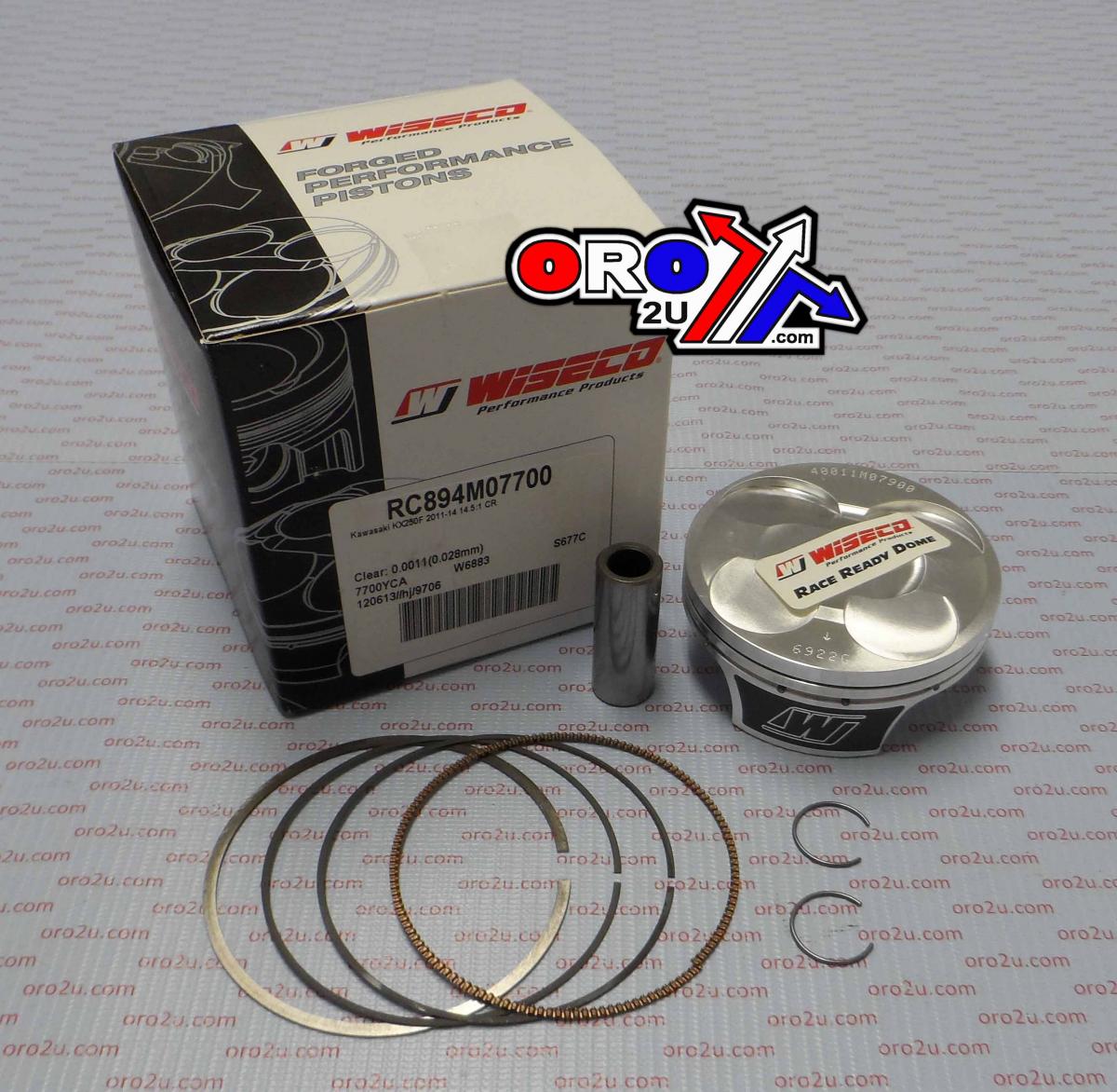 PISTON KIT 11-14 KX250F 77.00, WISECO RC894M07700 KAWASAKI