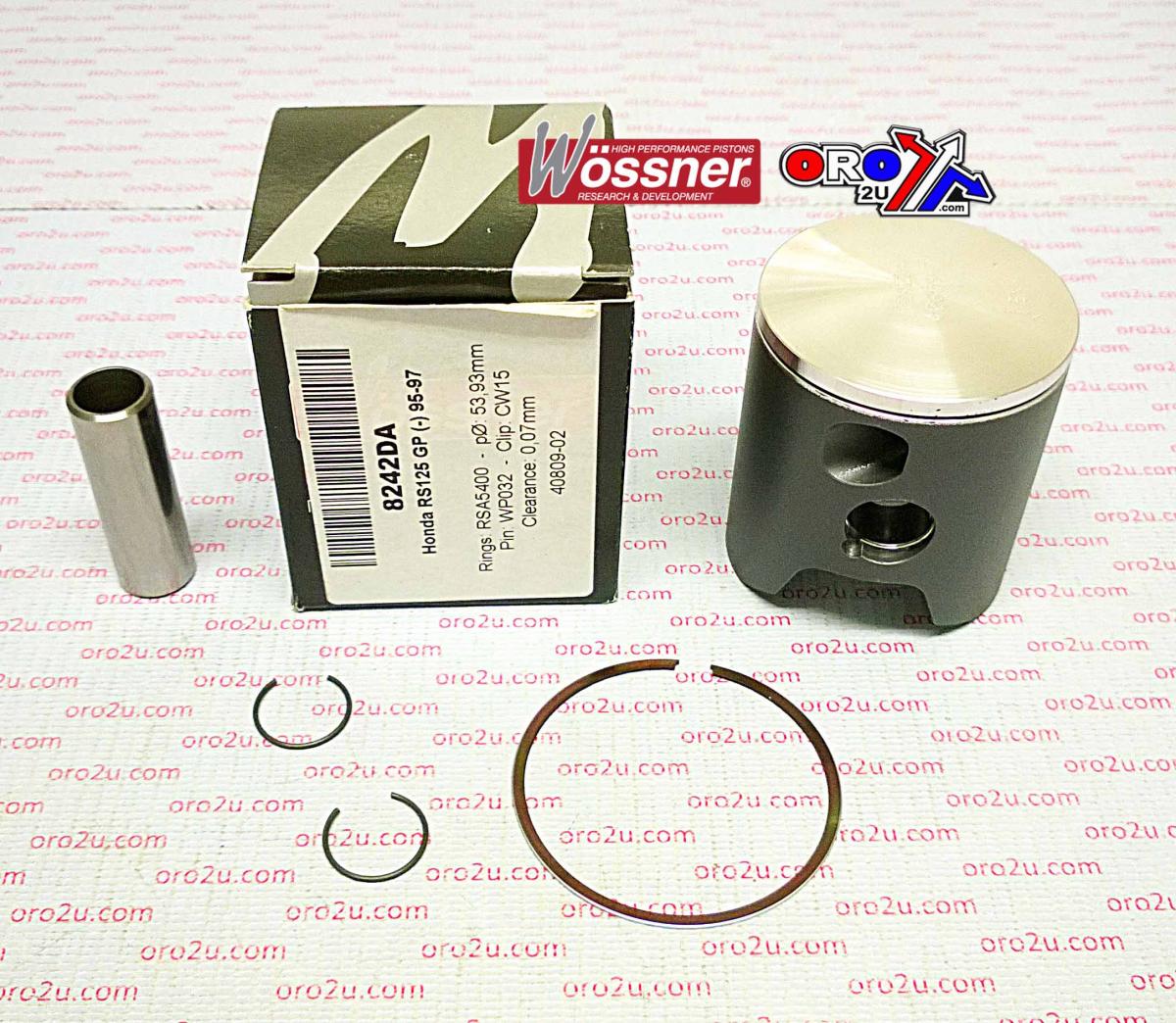 PISTON KIT 95-97 RS125 GP 54.0, FORGED WOSSNER 8242DA