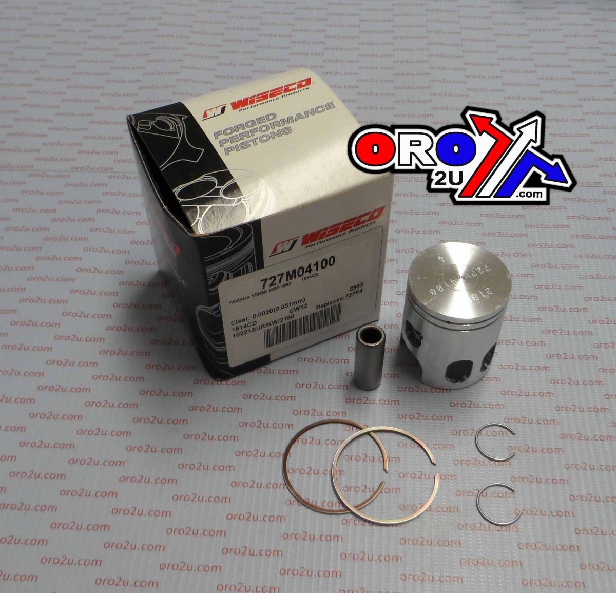 PISTON KIT UPTO-92 YSR50 41.00, WISECO 727M04100 ROAD YAMAHA