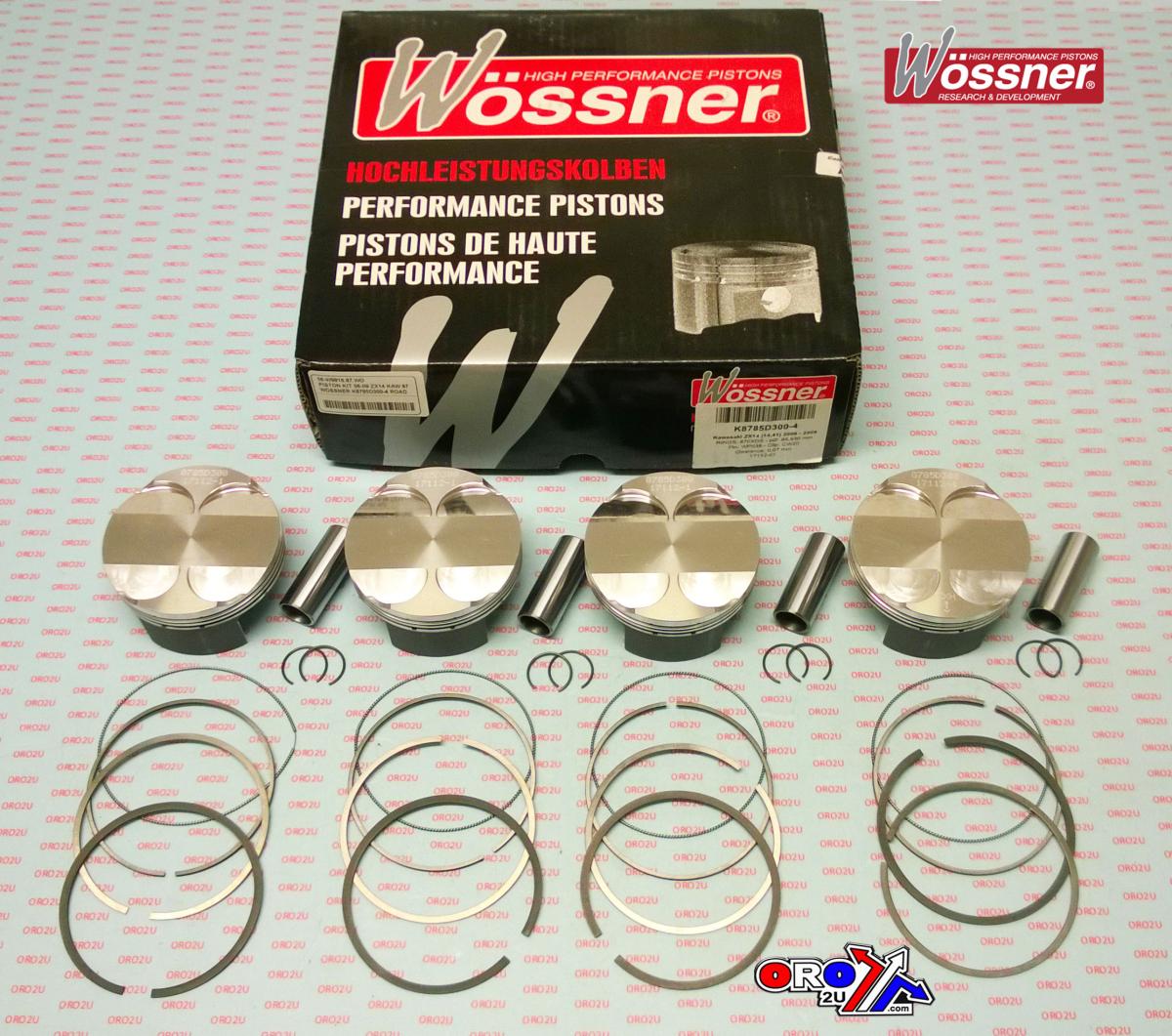 PISTON KIT 06-09 ZX14 T KAW, WOSSNER K8780D300-4 ROAD, KAWASAKI