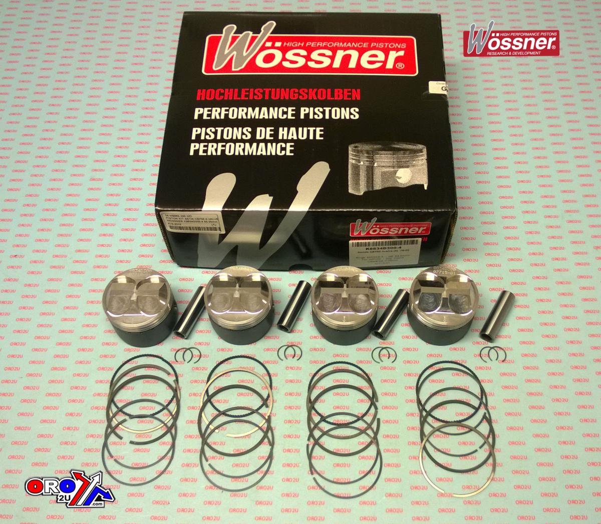 WINTER REBUILD PISTON KIT SET/4 CB750 4-VALVE, WOSSNER K8834D300-4 65.00mm