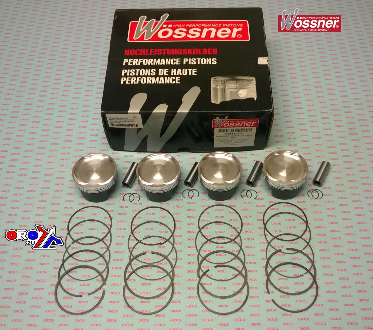 PISTON KIT SET/4 GSXR1000 73, WOSSNER K8755DA-4 SUZUKI, TURBO 2001-2004