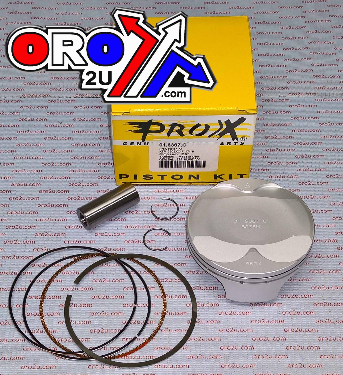 PISTON KIT KTM 350 EXC-F 17-19, PROX 01.6367.A HI COMP 12.3:1