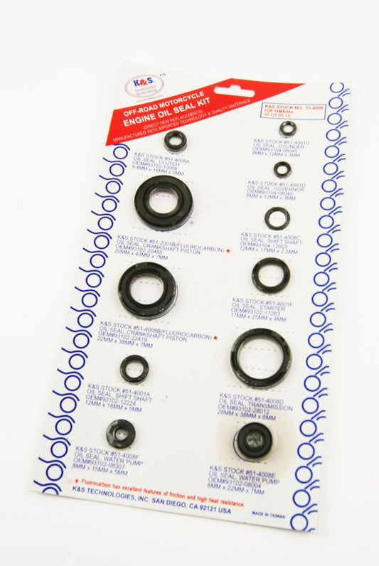 OIL SEAL SET ENGINE 05-19 YZ125, K&S 51-4008