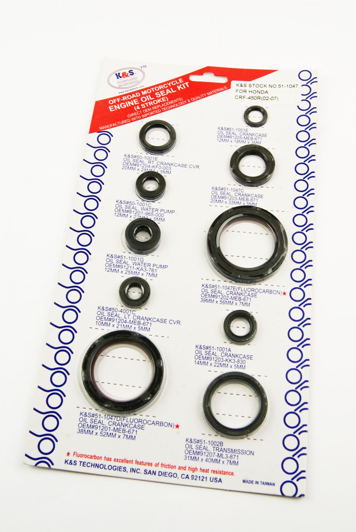 OIL SEAL SET 02-07 CRF450, K&S 51-1047 HONDA