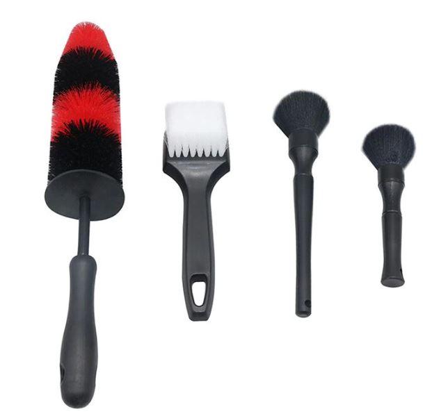 BIKE CLEANING WASHING KIT 4PC, STORNG WHEEL SPOKE BRUSHES + SOFT DETAILING BRUSHES