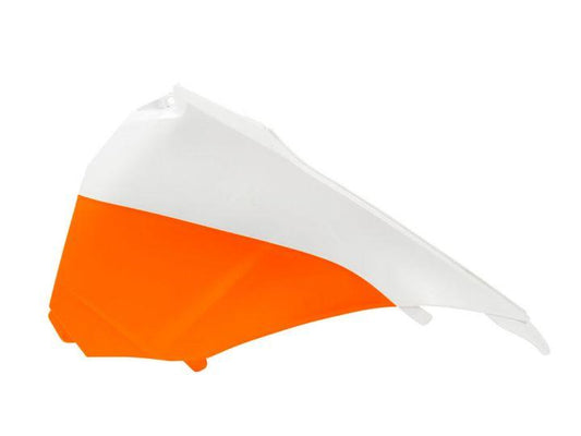 13-15 KTM SX/SXF LEFT AIRBOX & PANEL, OEM15 ORANGE/WHITE, RTECH R-FIKTMBNARSX13