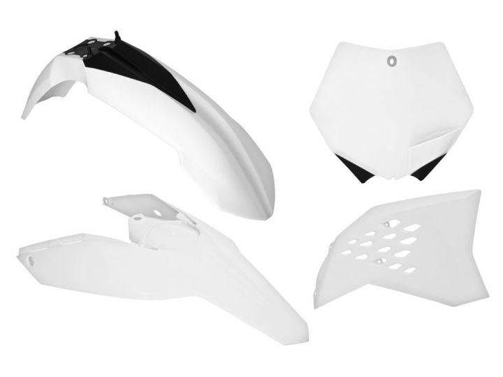 PLASTIC KIT/4 KTM 125-530, WHITE RTECH R-KITKTM-BN0-505