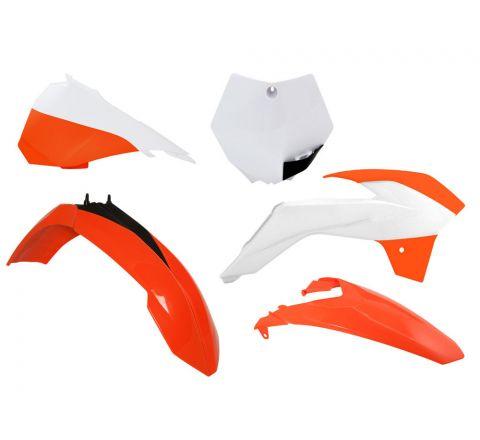 PLASTIC KIT/5 13-17 KTM SX85, OEM15 ORANGE/WHITE RTECH, R-KITKTM-OEM-593