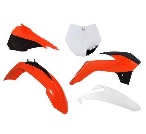 PLASTIC KIT/5 13-17 KTM SX85, OEM16 ORANGE/WHITE RTECH, R-KITKTM-OEM-523