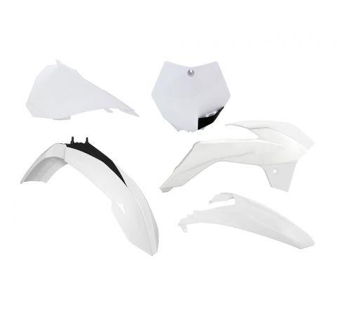 PLASTIC KIT/5 13-17 KTM SX85, WHITE/BLACK RTECH, R-KITKTM-BN0-513