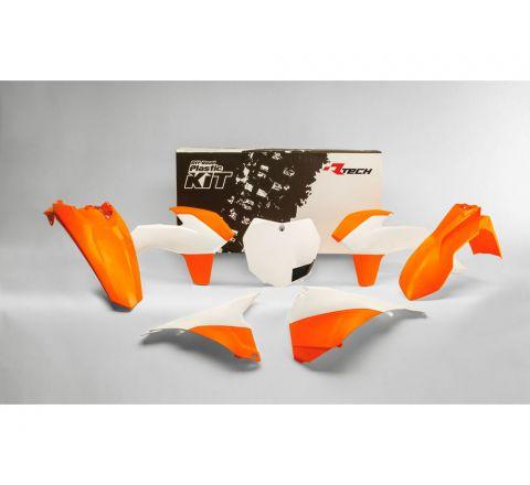 KTM SX / SX-F SXF Plastic Kit / Body Set – Orange & White – 2013–2016