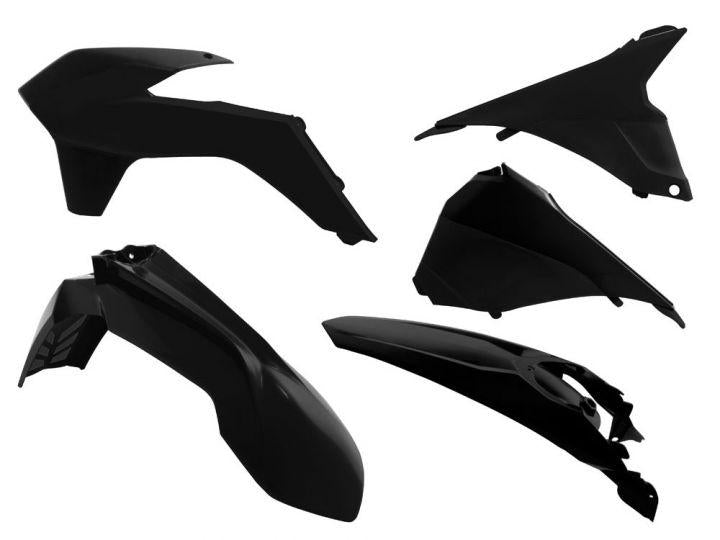 PLASTIC KIT KTM EXC 14-16, RTECH BLACK R-KITKTM-NR0-415, VENTED FRONT FENDER