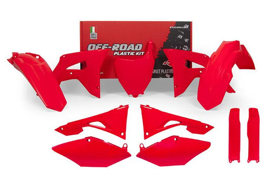 PLASTIC KIT 7 NR CRF450R 17-18, CRF250R 18, RTECH R-KITCRF-RF0-599, NEON RED