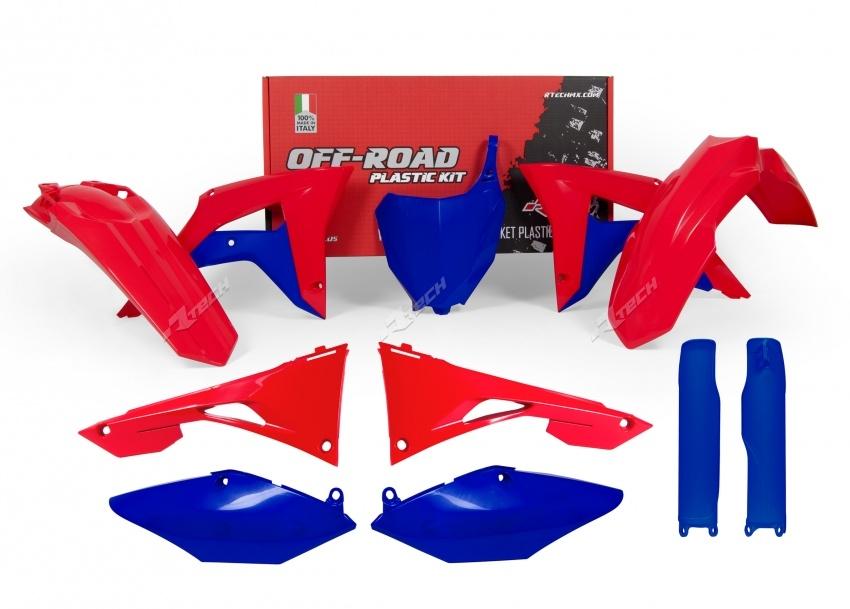 PLASTIC KIT 7PCS B/R CRF450R 17-18, CRF250R 18, RED AND BLUE P/KIT RTECH, R-KITCRF-RSB-599