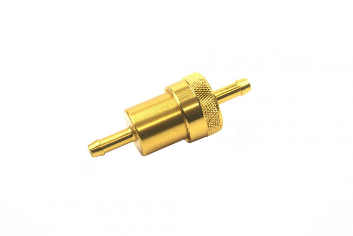 FUEL FILTER ALLOY 1/4" GOLD